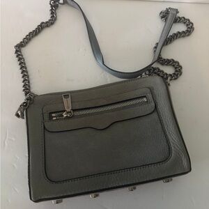 Elegant Gray Crossbody Bag with Chain Strap Rebecca Minkoff